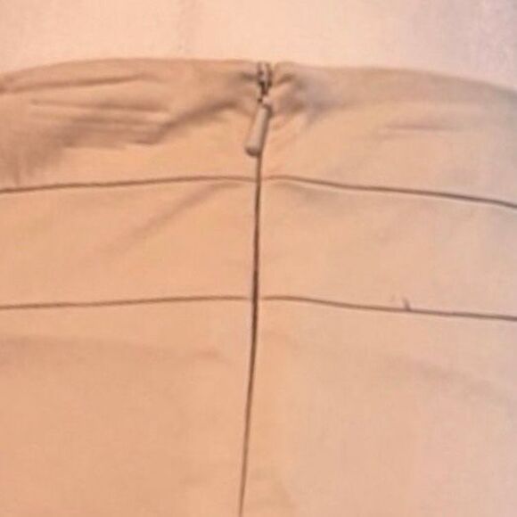 Banana Republic Chino Mini Skirt Tan Knit Double Front Pleat Side Zip Lined 0 - Picture 6 of 6
